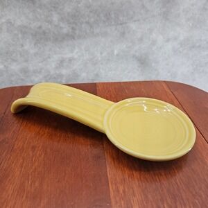 Fiesta Daffodil Yellow‎ Retired Spoon Rest Kitchen Utensil Holder Vtg Stoneware